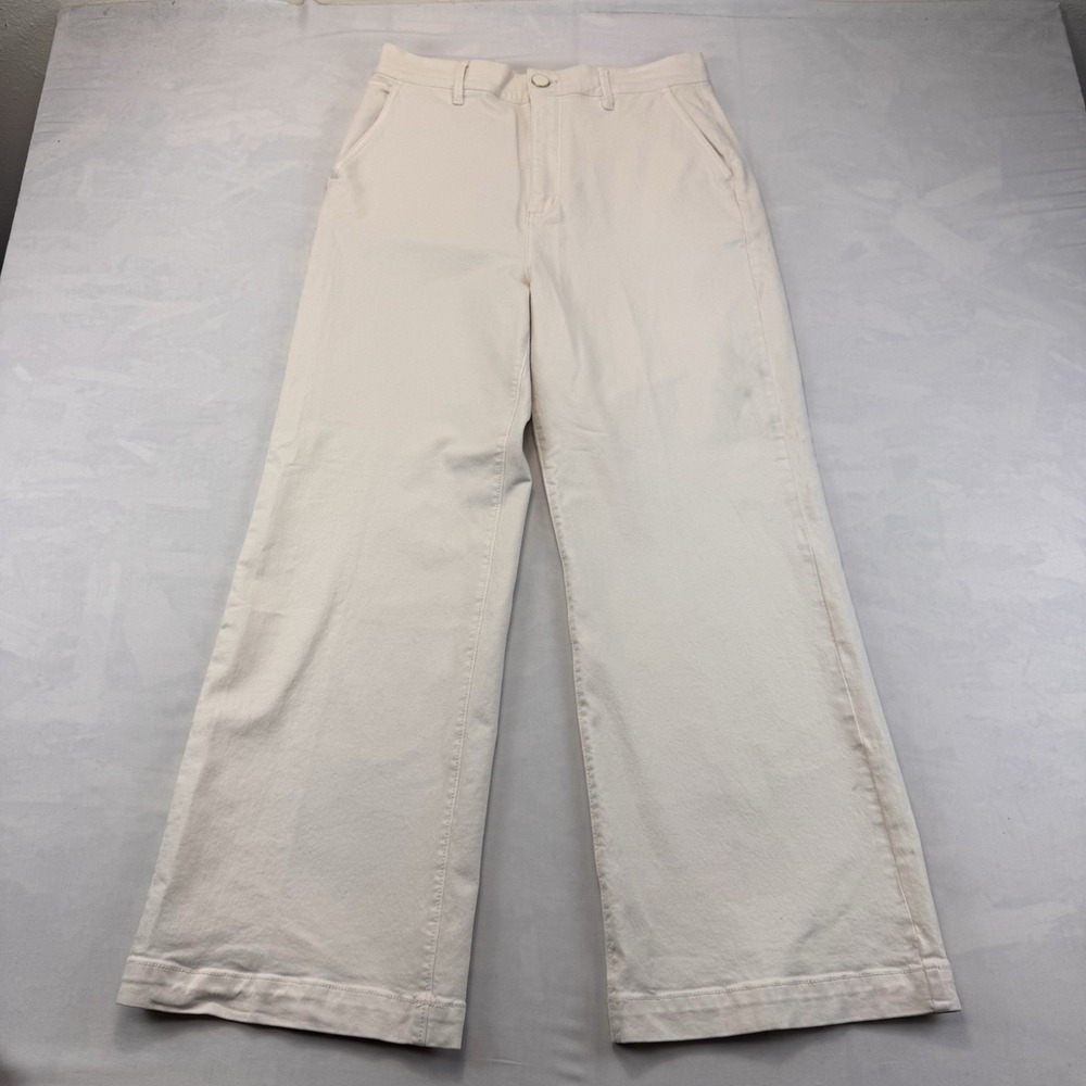 Ann Taylor Women's 10P White Wide Leg Stretch Cotton Pants NWT